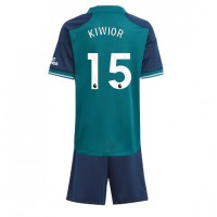 Arsenal Jakub Kiwior #15 Tretí Detský futbalový dres 2023-24 Krátky Rukáv (+ trenírky)